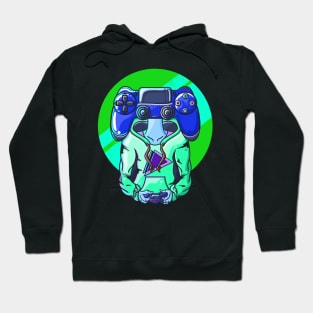 Gamer head Blue Hoodie